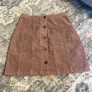 Anthropologie Pilcro & the Letterpress Light Pink Mini Button Front Cotton Skirt